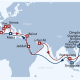中国海运到法国的路线图